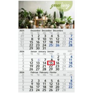 3-Monatskalender Budget 3 Recycling (Einblatt)