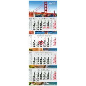 4-Monatskalender Quadro Wire-O 4 Bestseller (Mehrblock)