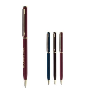Metallkugelschreiber Slim mit Gold Applikation