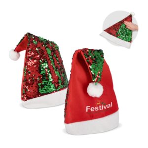 Zweifarbige Pailletten-Weihnachtsmütze