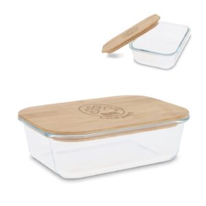 Lunchbox aus Glas mit Bambusdeckel