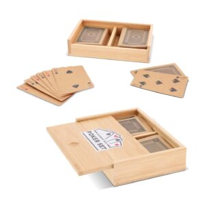 Pokerset in Bambus-Geschenkbox