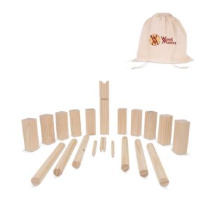 Kubb Spiel aus Holz mit Beutel