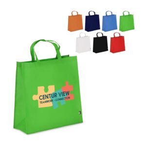 R-PET Tragetasche aus Non Woven 45 x 18 x 45cm 75g/m2