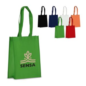 R-PET Tragetasche aus laminiertem Non Woven 24 x 11 x 30cm 105g/m2