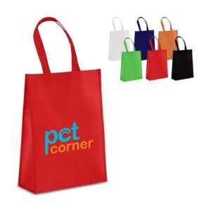 R-PET Tragetasche aus laminiertem Non Woven 30 x 12 x 40cm 105g/m2