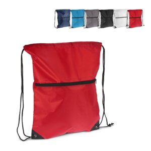 Kordelzugtasche 210T R-PET mit Reißverschluss